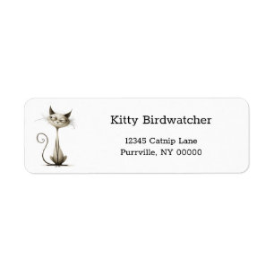 Cartoon Siamese Cat Funny Return Address