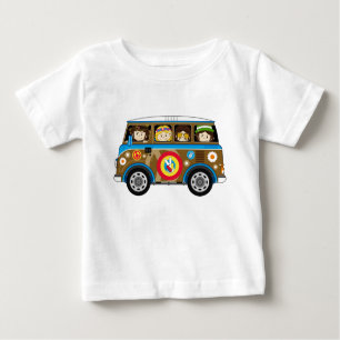 Cartoon Sixties Peace Hippie Van Baby T-Shirt