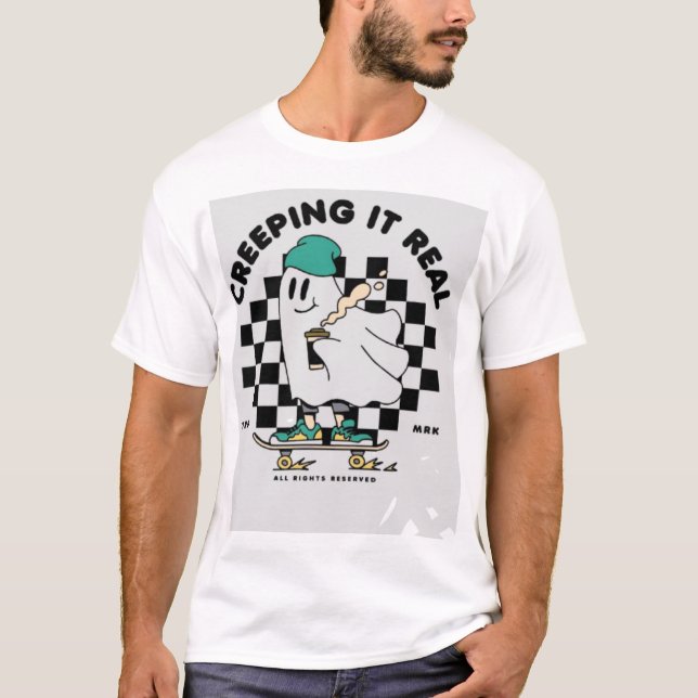 Cartoon skater in modern style - funny design T-Sh T-Shirt (Front)