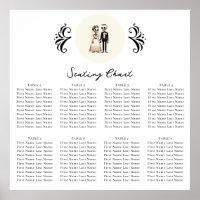 Cartoon Skeleton Bride + Groom Whimsical Seating
