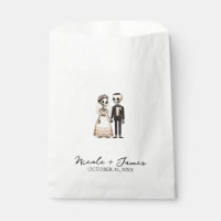 Cartoon Skeleton Bride + Groom Whimsical Wedding