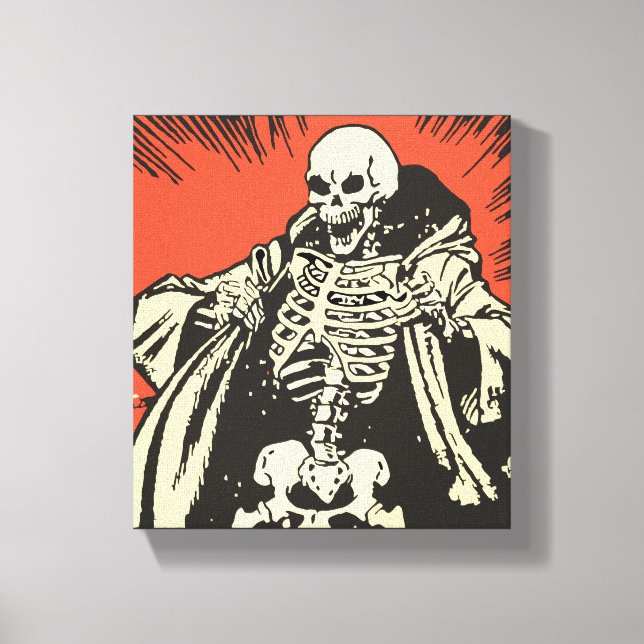 Cartoon skeleton canvas print (Front)