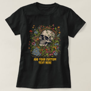 Cartoon Skeleton Floral Cottagecore Skeleton Lover T-Shirt
