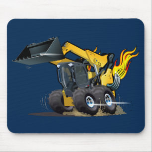 Cartoon skid steer mouse pad
