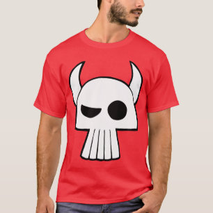 Cartoon Skull Design with Horns dark and white T's T-Shirt