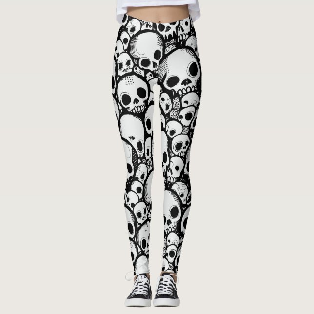 Cartoon Skull Leggings (Front)