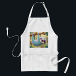 Cartoon sloth hanging upside-down from a branch  standard apron<br><div class="desc">Cartoon sloth hanging upside-down from a branch with a sleepy grin. Exaggerated googly eyes At MotherEagle Inspires, we blend the soul-stirring power of poetry with beautifully crafted everyday items to create gifts that inspire, comfort, and elevate your space. Each product—from mugs and apparel to home décor and stationery—features original poems designed...</div>