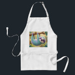 Cartoon sloth hanging upside-down from a branch  standard apron<br><div class="desc">Cartoon sloth hanging upside-down from a branch with a sleepy grin. Exaggerated googly eyes At MotherEagle Inspires, we blend the soul-stirring power of poetry with beautifully crafted everyday items to create gifts that inspire, comfort, and elevate your space. Each product—from mugs and apparel to home décor and stationery—features original poems designed...</div>
