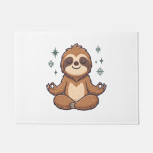 Cartoon Sloth Wearing Christmas Doormat