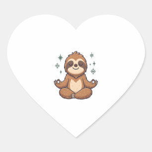 Cartoon Sloth Wearing Christmas Heart Sticker