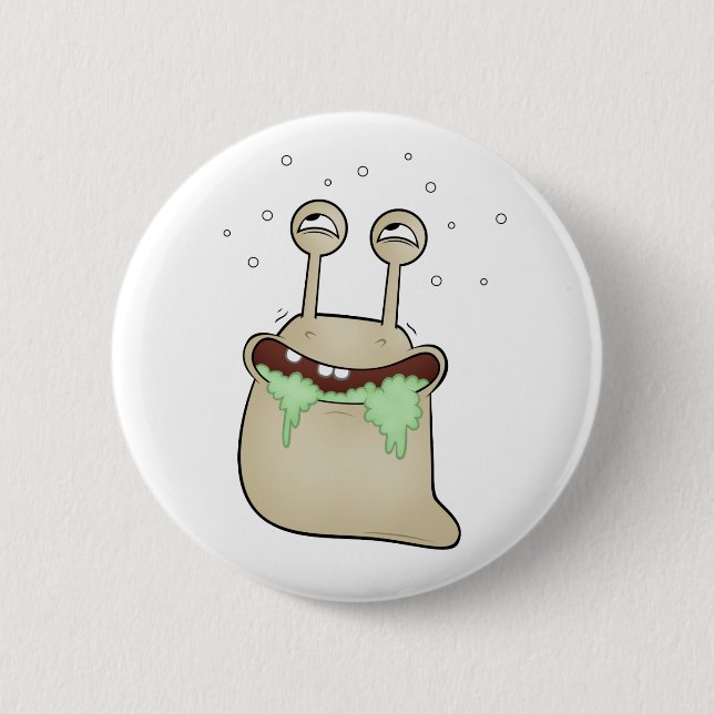 cartoon slug 6 cm round badge (Front)