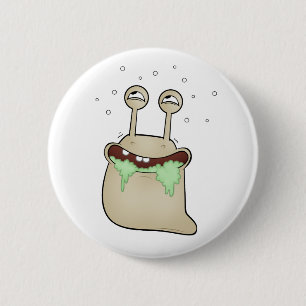 cartoon slug 6 cm round badge