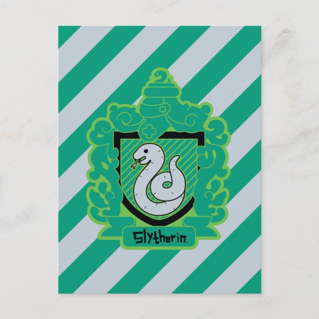 Cartoon Slytherin Crest Postcard (Front)