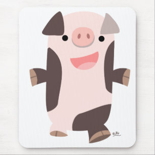 Cartoon Smiling Pig mousepad