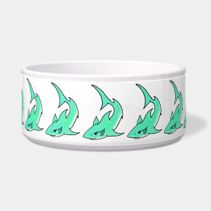 cartoon smiling shark mint blue green ocean animal