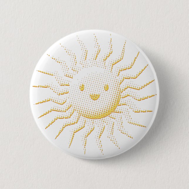 Cartoon Smiling Sun Face 6 Cm Round Badge (Front)
