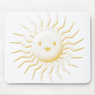 Cartoon Smiling Sun Face Mouse Pad