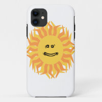 Cartoon Smiling Sun Graphic Changeable Colour BG