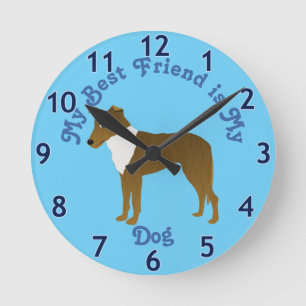 Cartoon Smooth Collie Sable Round Clock