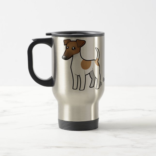 Cartoon Smooth Fox Terrier Travel Mug (Left)