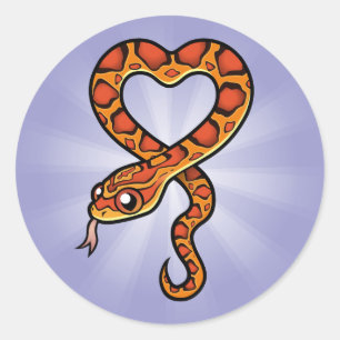 Cartoon Snake Classic Round Sticker