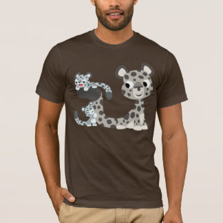 Cartoon Snow Leopard and Cubs T-shirt