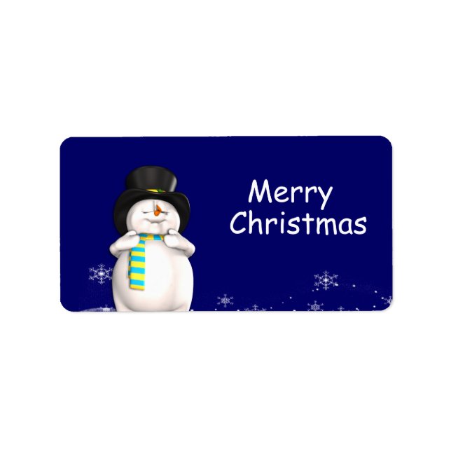 Cartoon Snowman Christmas Gift Tags (Front)