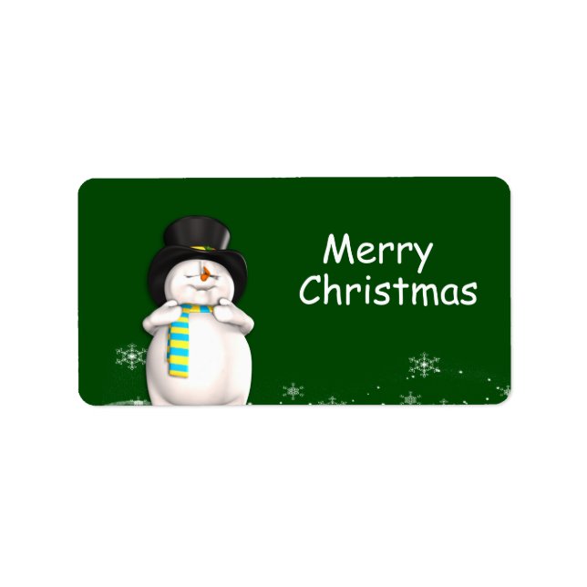 Cartoon Snowman Christmas Gift Tags (Front)