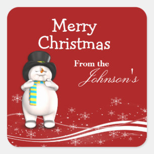 Cartoon Snowman Christmas Gift Tags