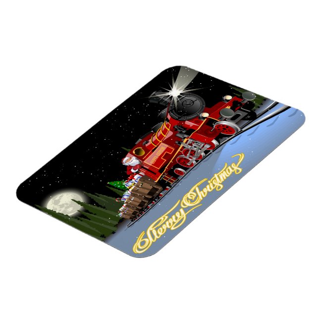 Cartoon Snta Express Postcard Magnet (Left Side)