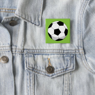 Cartoon Soccer Ball 15 Cm Square Badge