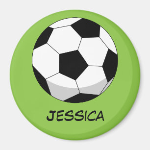 Cartoon Soccer Ball Add Your Name Magnet