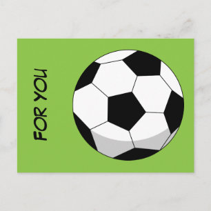 Cartoon Soccer Ball   Add Your Name or Text   Postcard