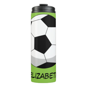 Cartoon Soccer Ball   Add Your Name  Thermal Tumbler