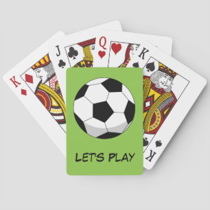 Cartoon Soccer Ball Add Your Text Playing Cards