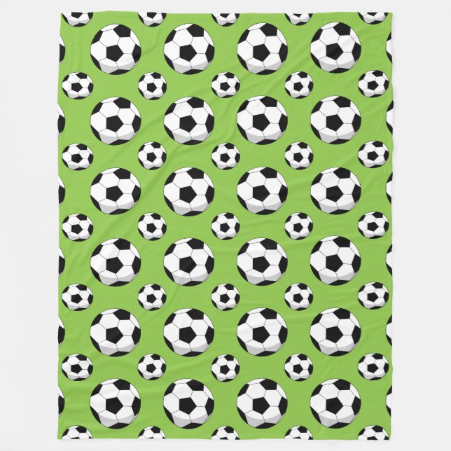 Cartoon Soccer Ball Pattern Fleece Blanket (Front)