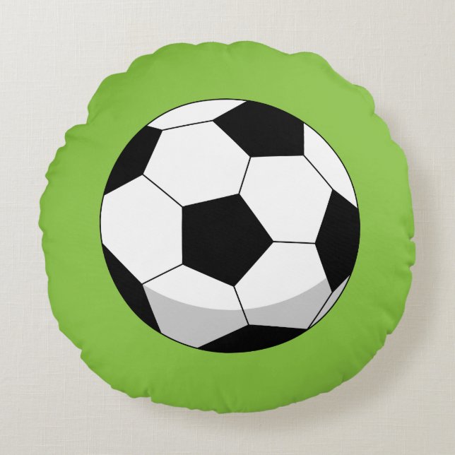Cartoon Soccer Ball Round Cushion (Front)