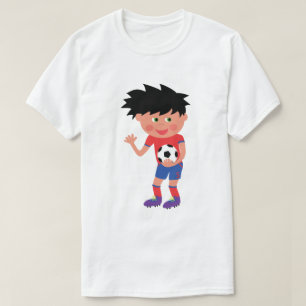 Cartoon Soccer Player Graphic T-Shirt