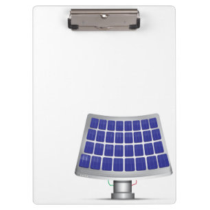 Cartoon solar panels power plant. clipboard