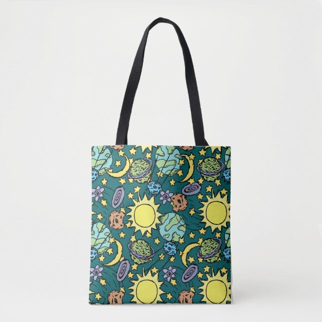 Cartoon Solar System Tote Bag (Front)