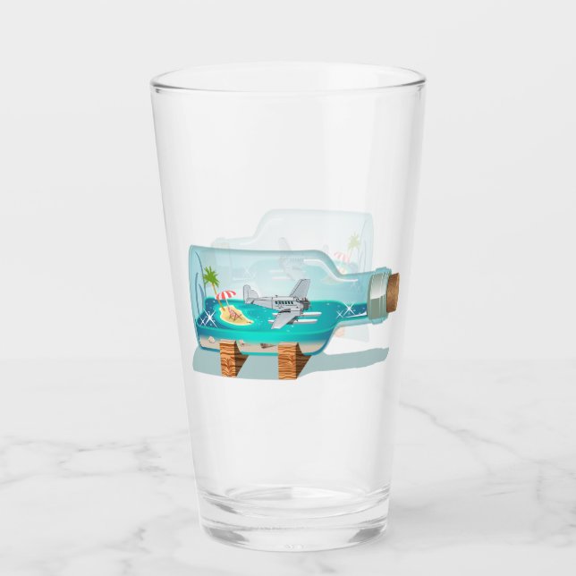Cartoon Souvenir Bottle Glass (Front)