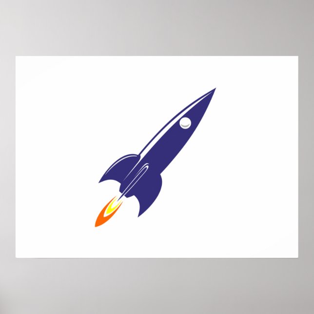 Cartoon Space Rocket Poster (Front)