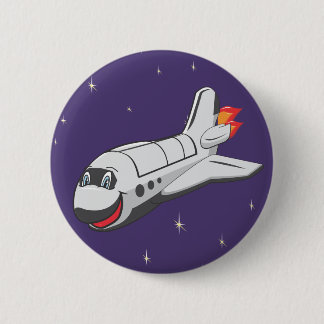 Cartoon Space Shuttle 6 Cm Round Badge