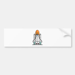 Cartoon Space Shuttle Bumper Sticker