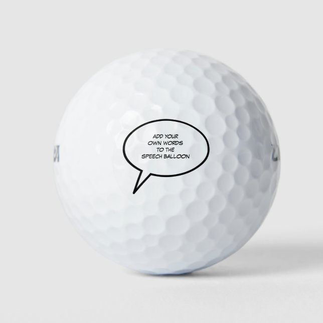 Cartoon Speech Words  Golf Balls (Front)