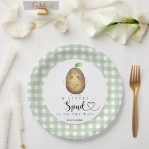 Cartoon Spud Baby Shower Paper Plate