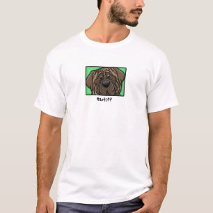 Cartoon Square Brindle Mastiff T-Shirt