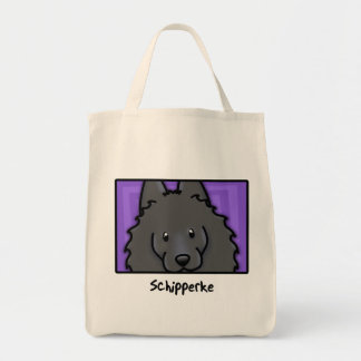 Cartoon Square Schipperke Tote Bag