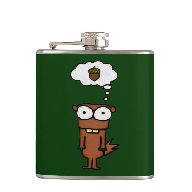 Cartoon Squirrel Hip Flask (Front)