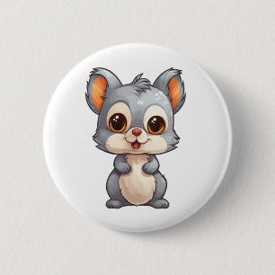 Cartoon squirrel illustration 6 cm round badge